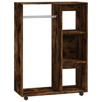 Armario Madera Contrachapada Color Roble Ahumado 80x40x110 Cm Vidaxl