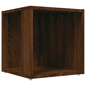 Mesa Auxiliar Madera Contrachapada Roble Marrón 33x33x34,5 Cm Vidaxl