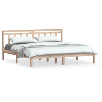 Estructura De Cama De Madera Maciza Super King 180x200 Cm Vidaxl