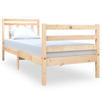 Estructura De Cama Individual Pequeña Madera Maciza 75x190 Cm Vidaxl