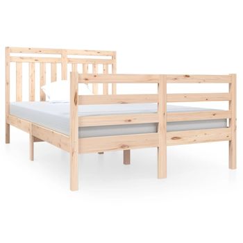 Estructura De Cama Doble Pequeña De Madera Maciza 120x190 Cm Vidaxl