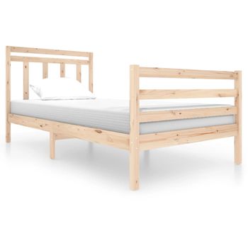 Estructura De Cama Madera Maciza 100x200 Cm Vidaxl