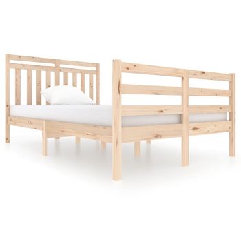 Estructura De Cama Madera Maciza 120x200 Cm Vidaxl