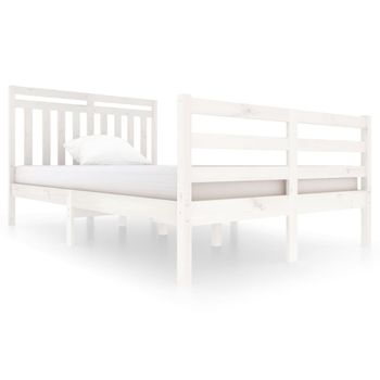 Estructura De Cama Madera Maciza Blanca 120x200 Cm Vidaxl