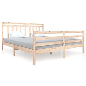 Estructura De Cama De Madera Maciza Super King 180x200 Cm Vidaxl