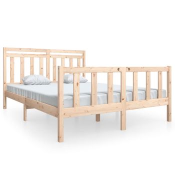 Estructura De Cama De Madera Maciza 160x200 Cm Vidaxl