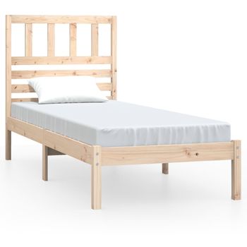 Estructura De Cama Madera Maciza De Pino 75x190 Cm Vidaxl