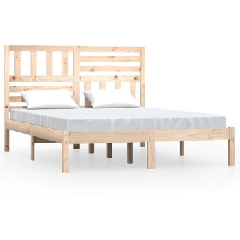 Estructura De Cama Madera Maciza De Pino 120x200 Cm Vidaxl