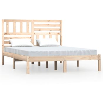 Estructura De Cama Madera Maciza De Pino 150x200 Cm Vidaxl