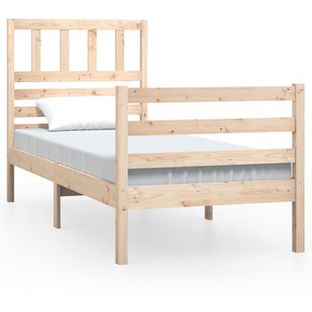 Estructura De Cama Individual Pequeña Madera Maciza 75x190 Cm Vidaxl