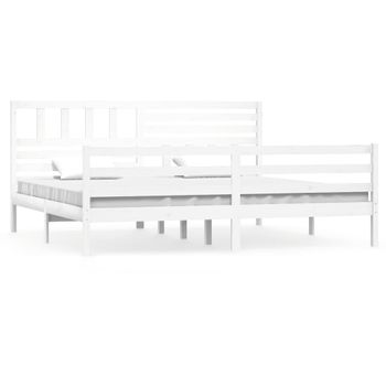 Estructura De Cama Madera Maciza Blanco 200x200 Cm Vidaxl