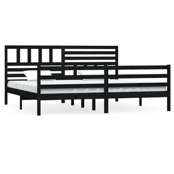 Estructura De Cama De Madera Maciza Negro 200x200 Cm Vidaxl