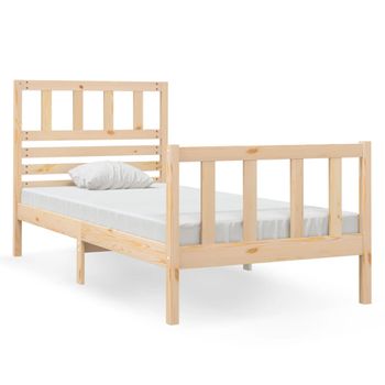 Estructura De Cama Individual Pequeña Madera Maciza 75x190 Cm Vidaxl