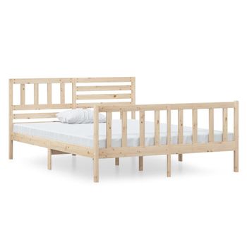 Estructura De Cama Doble Pequeña De Madera Maciza 120x190 Cm Vidaxl