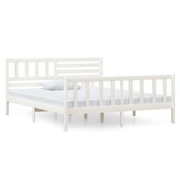 Estructura De Cama De Matrimonio Madera Maciza 135x190 Cm Vidaxl con  Ofertas en Carrefour