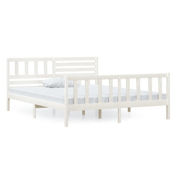 Estructura De Cama Madera Maciza Blanca 120x200 Cm Vidaxl