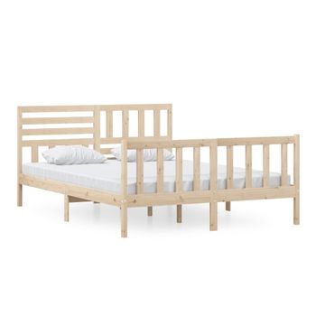 Estructura De Cama De Madera Maciza 150x200 Cm Vidaxl