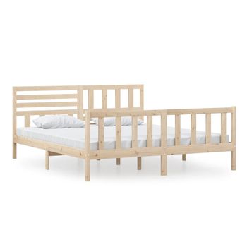 Estructura De Cama De Madera Maciza Super King 180x200 Cm Vidaxl