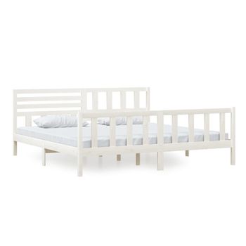 Estructura De Cama De Madera Maciza Blanca 200x200 Cm Vidaxl