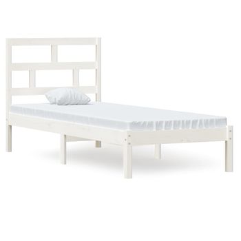 Estructura De Cama Individual Madera Maciza Blanco 75x190 Cm Vidaxl