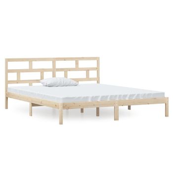 vidaXL Estructura cama de matrimonio madera de pino marrón 135x190 cm –  Bechester