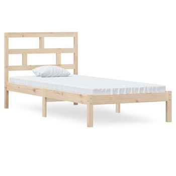 Estructura De Cama Madera Maciza De Pino 90x200 Cm Vidaxl