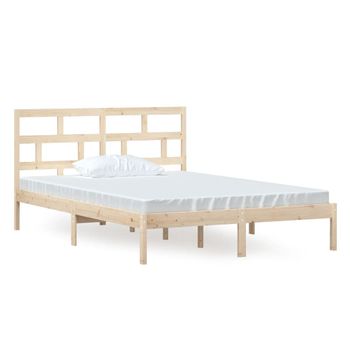 Estructura De Cama De Madera Maciza De Pino 140x200 Cm Vidaxl