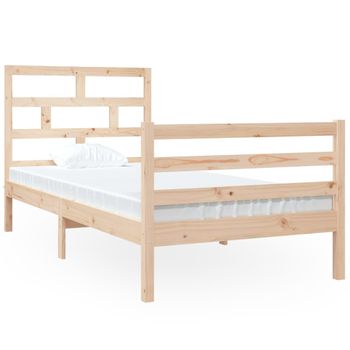 Estructura De Cama Individual De Madera Maciza 90x190 Cm Vidaxl