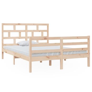 Estructura De Cama De Madera Maciza De Pino 140x200 Cm Vidaxl