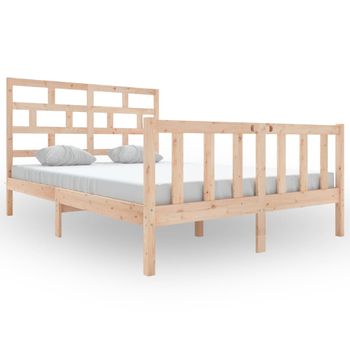 Estructura De Cama Madera Maciza De Pino 120x200 Cm Vidaxl