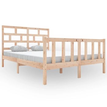 Estructura De Cama De Madera Maciza De Pino 140x200 Cm Vidaxl