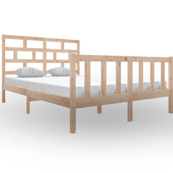 Estructura De Cama Madera Maciza De Pino 150x200 Cm Vidaxl