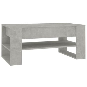 Mesa De Centro Madera Contrachapada Gris Hormigón 102x55x45 Cm Vidaxl