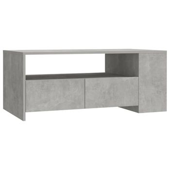 Mesa De Centro Madera Contrachapada Gris Hormigón 102x55x42 Cm Vidaxl