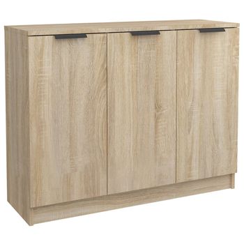 Aparador De Madera Contrachapada Roble Sonoma 90,5x30x70 Cm Vidaxl