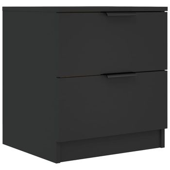 2 uds Mesitas de noche de pared，Mesa Auxiliar，Mesilla de noche flotante  negras 41,5x36x53