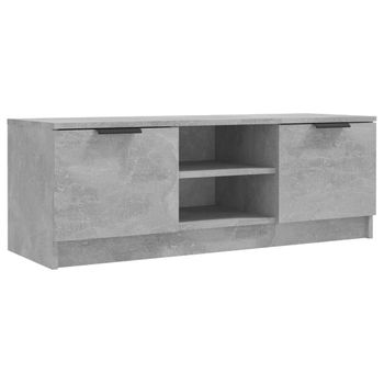 Mueble De Tv Madera Contrachapada Gris Hormigón 102x35x36,5 Cm Vidaxl