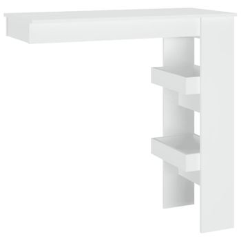 Mesa De Bar De Pared Madera Contrachapada Blanco 102x45x103,5cm Vidaxl