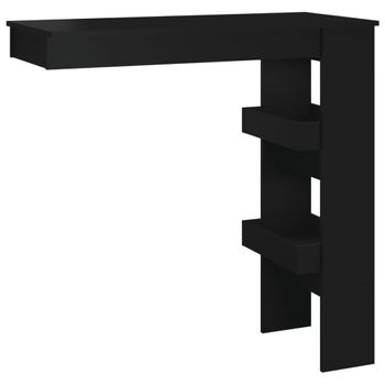 Mesa De Bar De Pared Madera Contrachapada Negro 102x45x103,5cm Vidaxl