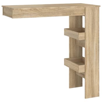 Mesa De Bar De Pared Contrachapada Roble Sonoma 102x45x103,5cm Vidaxl