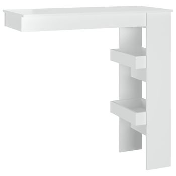 Mesa De Bar De Pared Madera Contrachapada Blanco 102x45x103,5cm Vidaxl