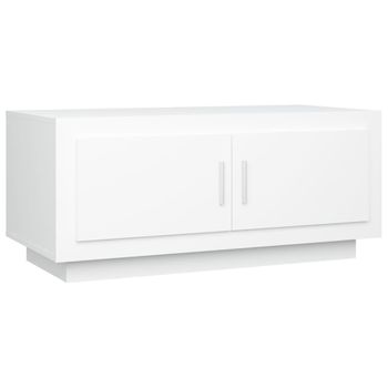 Mesa De Centro Madera Contrachapada Blanco 102x50x45 Cm Vidaxl