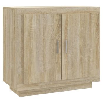 Aparador De Madera Contrachapada Roble Sonoma 80x40x75 Cm Vidaxl