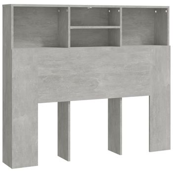 Mueble Cabecero Gris Hormigón 120x19x103,5 Cm Vidaxl