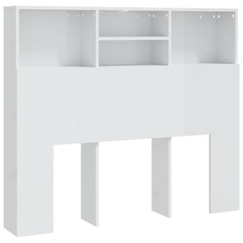 Mueble Cabecero Blanco Brillante 120x19x103,5 Cm Vidaxl