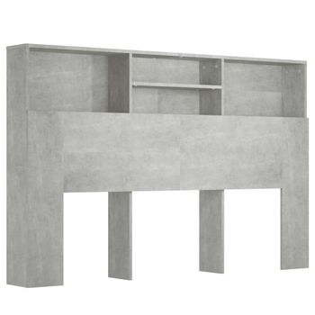 Mueble Cabecero Gris Hormigón 160x19x103,5 Cm Vidaxl