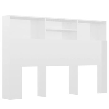 Mueble Cabecero Blanco Brillante 160x19x103,5 Cm Vidaxl