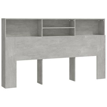 Mueble Cabecero Gris Hormigón 180x19x103,5 Cm Vidaxl