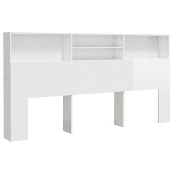 Mueble Cabecero Blanco Brillante 200x19x103,5 Cm Vidaxl