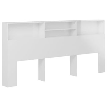 Mueble Cabecero Blanco Brillante 220x19x103,5 Cm Vidaxl